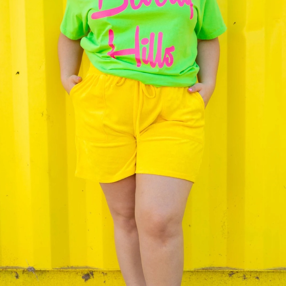 Yellow Terry Cloth Shorts